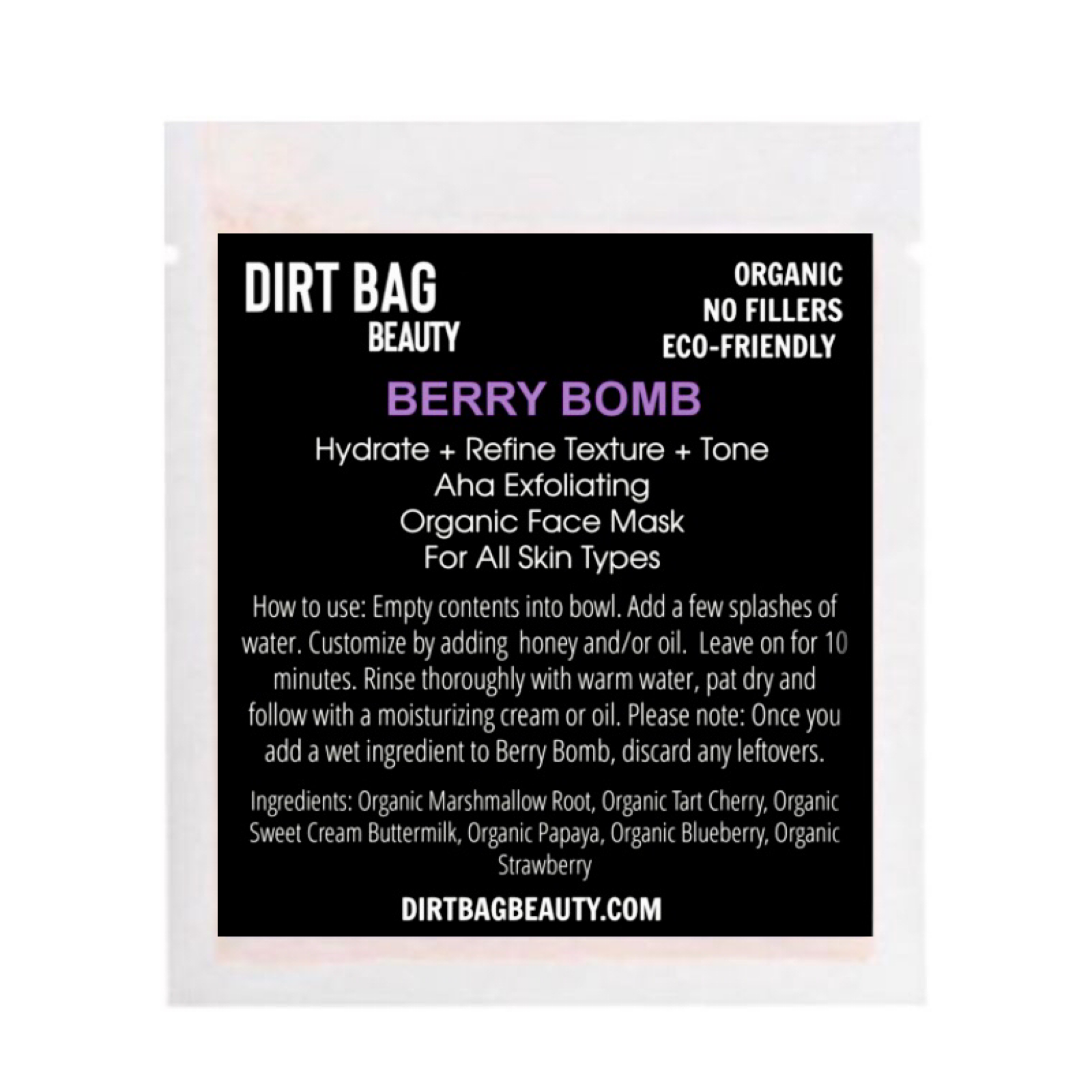 Organic Powder Facial Mask Berry Bomb (Single use)