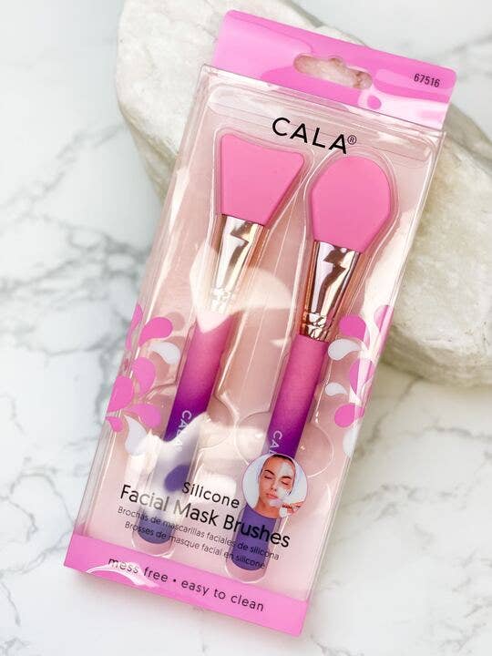 Silicone Facial Mask Brush Set - Pink