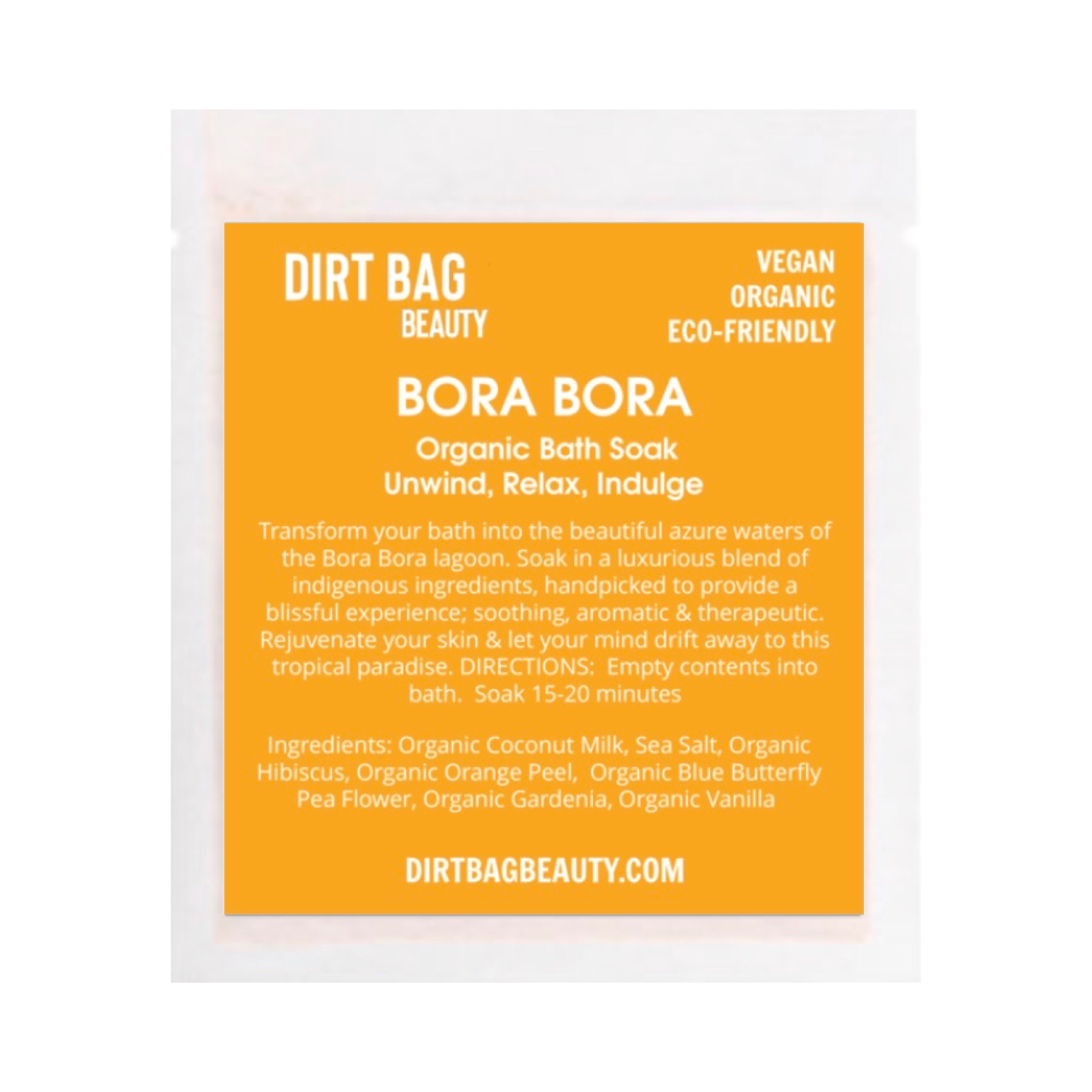 Organic Vegan Bath Soak Bora Bora (Single use)