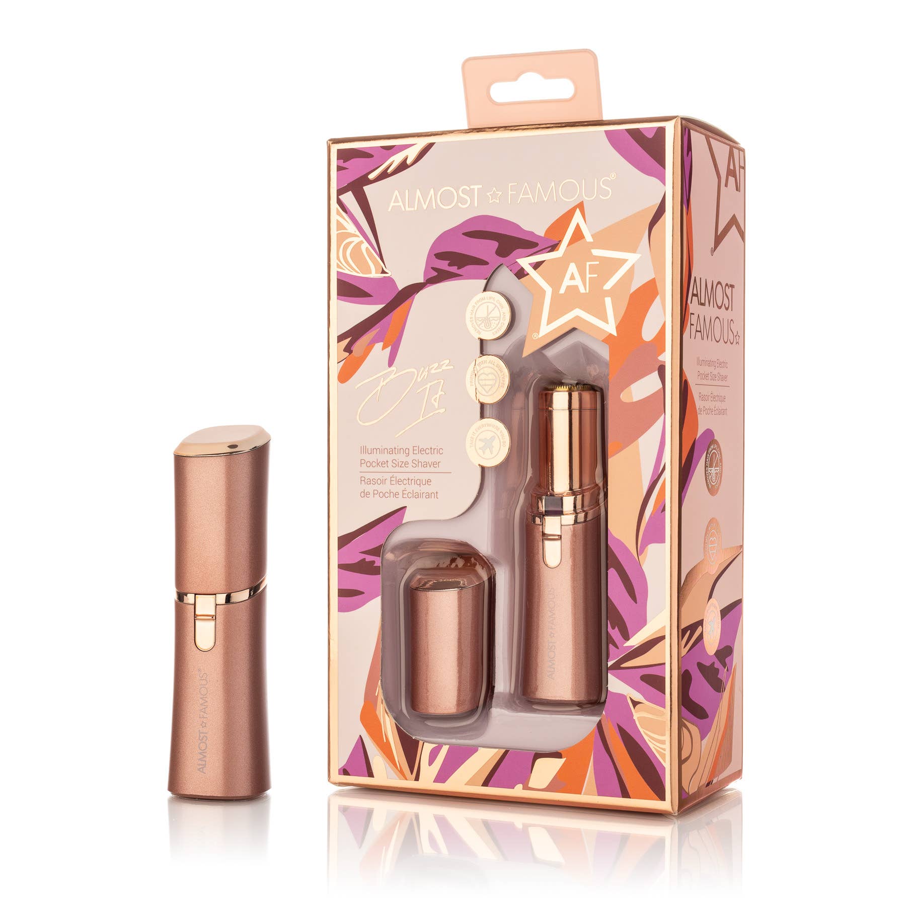 Pink Martini BUZZ It Shaving Wand with Rose Gold Accents