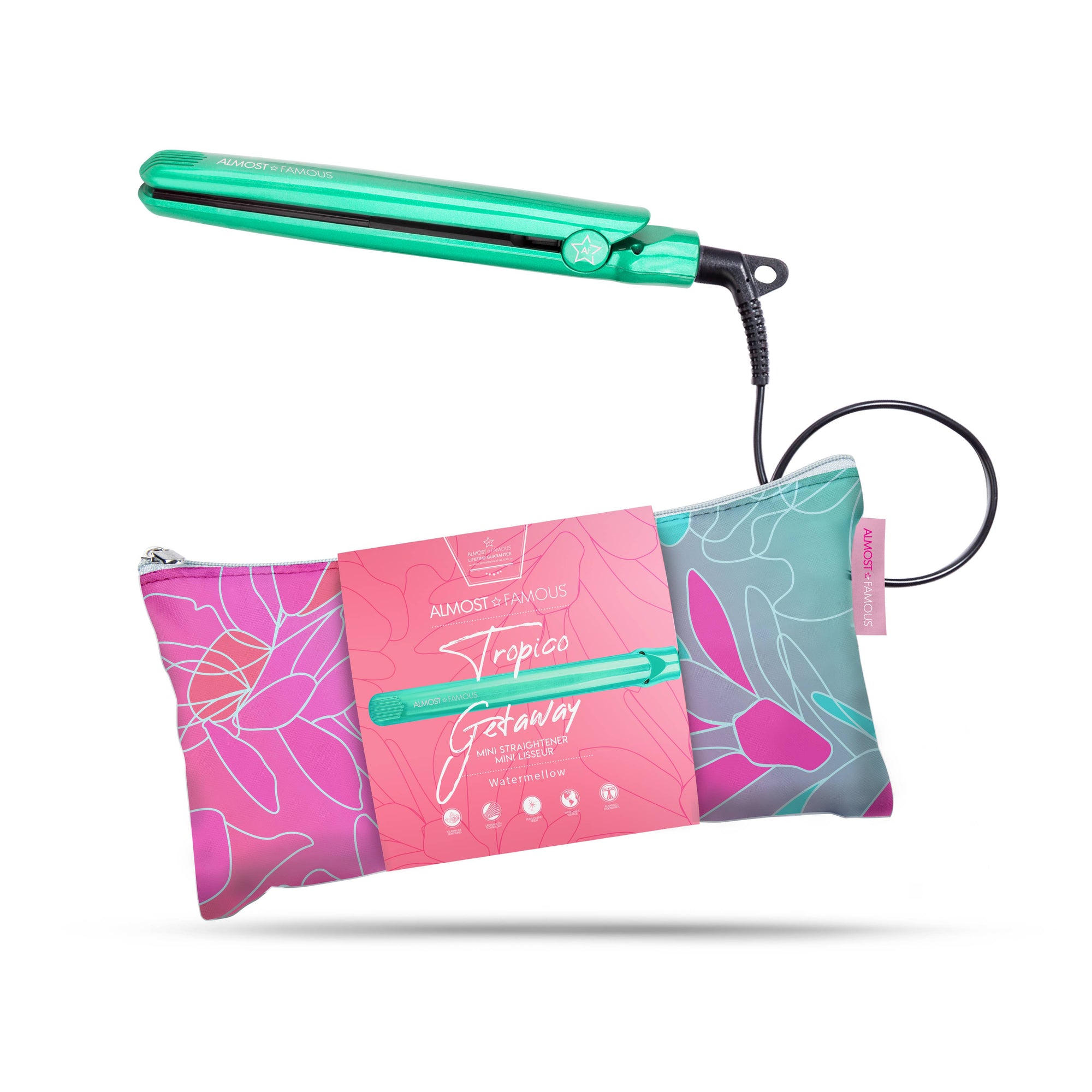0.5" Mini Flat Iron with Travel Carrying Bag
