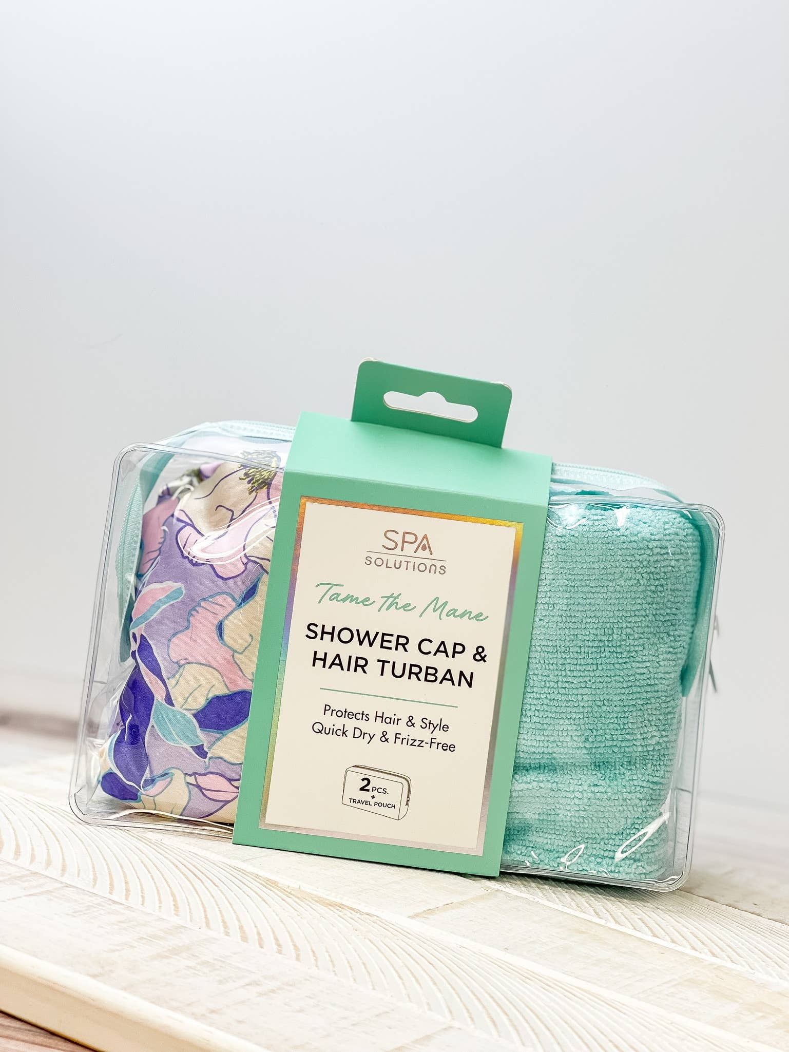 Turquoise Floral Tame the Mane Shower Hair Set